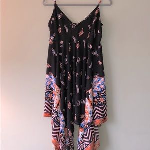 Express V neck high low spaghetti strap dress